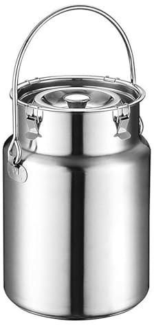 201 Stainless Steel Seal Milk Transport Can,Stainless Steel Jug Bucket Wine Pail Bucket Tote Jug Oil Barrel Tank Transport Storage Water Tote Liquid Container Tea Canister Dairy Pot,Nofaucet-5L