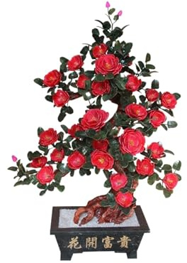 Bonsaï Artificiel Bonsaï Artificiel réaliste, Fausse Plante en Pot, Fleur de Jade, Ornement Plantes artificielles
