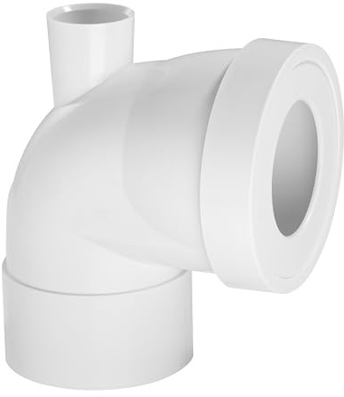 Wirquin 71020202 Pipe Rigide Courte coudée Femelle Diamètre 100 mm + Piquage F, Blanc