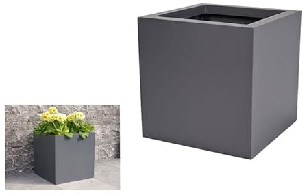 Pflanzkübel der BUNDESGARTENSCHAU L40x B40x H40cm aus Fiberglas in anthrazit, Blumenkübel, Pflanzgefäße