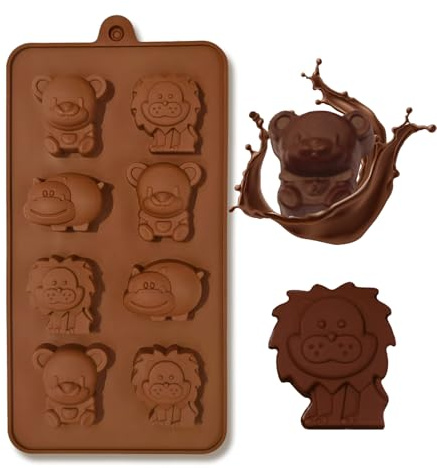 FantasyDay® 8 Cavités Ustensiles à pâtisserie Antiadhésif Moule en silicone Pour Muffins, gâteau au chocolat, moule à savons, Cupcake Et Gelée - Ustensile de cuisine en silicone - Animaux Mignons