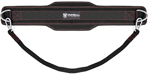 Iron Bull Strength Dip-Gürtel zum Gewichtheben – Gewichthebergürtel zum Heben von Gewichten, strapazierfähig für gewichtete Klimmzüge, Dips, Hüften, Klimmzüge – für Männer und Frauen (Nylonband)