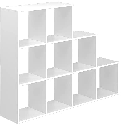 Vicco Treppenregal, stehendes Bücherregal, Weiß, 142.2 x 107.8 cm