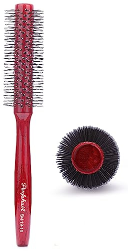 PERFEHAIR Small Round Hair Brush for Blow Drying with Soft Nylon Bristles, 1.5 Inch, Roller Curling Styling Volume Hairbrush for Men and Women Short Thin Curly Hair