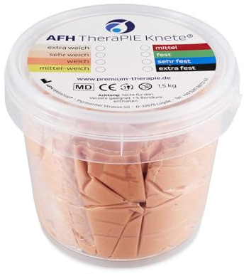 AFH TheraPIE Knete® 1,5 kg | Therapie Knetmasse | Stärke/Widerstand: weich (beige)