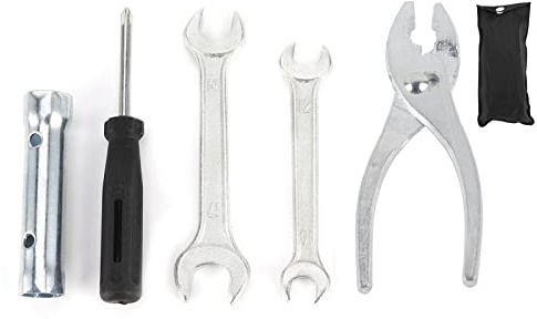 Destornillador de reparación de motor, juego de herramientas de reparación de motocicletas de metal, llave + destornillador + alicates + juego de enchufes de bujía universales