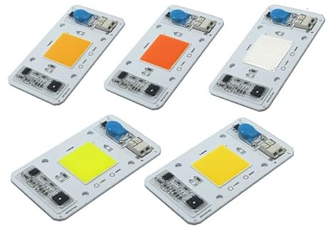 TOPXCDZ Lampadine LED da 50 W con chip COB AC 220 V integrato Smart IC driver bianco freddo bianco caldo rosso verde blu giallo rosa spettro completo (bianco naturale 4500 K)