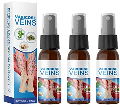Veinhealing Krampfadern Spray, 30ml Veinhealing Varicose Veins Spray for Legs, Krampfadern-Wunderspray, Krampfadern-beruhigendes Spray, Venenbehandlung (3 Stück)