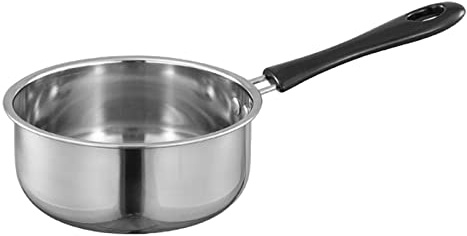 Fenteer Milchpfanne Butterwärmer Baby-Frühstückstopf Mini-Suppentopf Kochgeschirr Kochtopf Kleiner Topf für Wohnmobil Reisen Küche Herd Top Camping, Silber