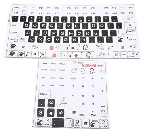 Universal Mechanical Keyboard Sticker for 84-108 Key Desktops PVC Frosted DIY Gaming Keycap JP-603