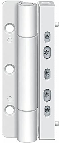 SIMONSWERK RB-5010 Haustürband, komfortables 3D-Türband für Kunststoffhaustüren, Stahl weiß Achsabstand : 86 mm