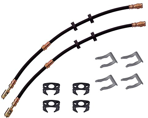 ATEC Germany 2x Bremsschlauch vorne, inkl. Haltefeder | Kompatibel mit: SKODA FABIA I, FABIA I Combi, FABIA I Praktik, FABIA I Stufenheck, FABIA II, FABIA II Combi