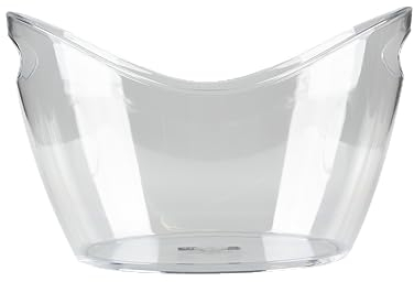 Qpractiko - Seau à Glaçons Albufera 12L | Transparent et Ergonomique avec Poignée | Idéal pour Vin et Réceptions | Inclut Bague Anti-Goutte, Transparent, 40,5 x 29 x 24,55 cm, Plastique