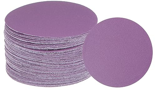 uxcell 50pcs 400 Grit Purple Sanding Discs 3 Inch Hook and Loop Aluminum Oxide Orbital Sanding Pads Paper Wet Dry Polish for Metal Woodworking Drywall
