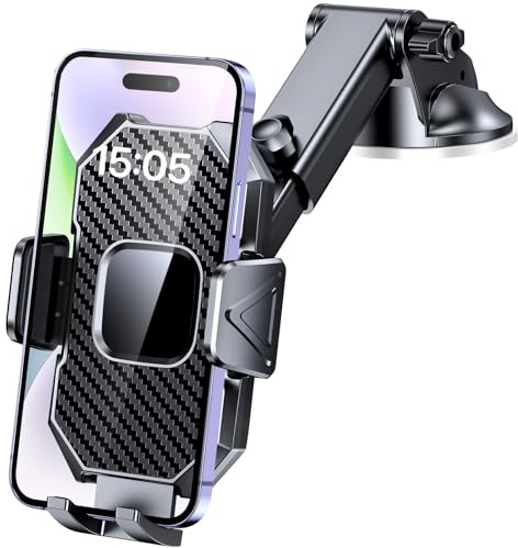 TSRYRLR Handyhalterung Auto【Verbesserter Power-Saugnapf】Einstellbare 360 ° Drehung Kfz Handyhalterung für Armaturenbrett/Windschutzscheibe für Autotelefonhalte für iPhone