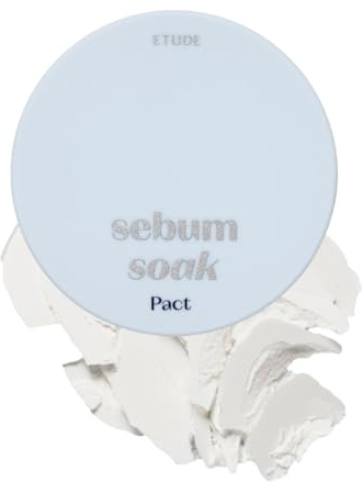 Etude Sebum Soak Pact | Facial Oil Control and Soft Skin with This Mineral Powder That Absorbs Sebum for a Matte Face | Korean Makeup, KBeauty, Perfect for Gift