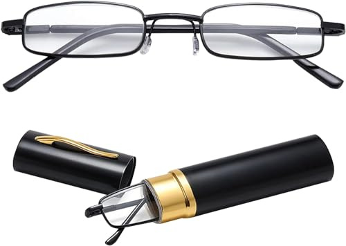 SEMINISMAR Gafas de lectura portatiles,gafas de lectura graduadas,vista cansada presbicia hombres y mujeres,lector de bolsillo,Lesebrille,Lesebrille Herren,Lesebrille Damen,verstellbare (Negro, 2, x)