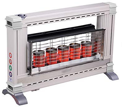Chauffage de terrasse à gaz, température réglable, sans bruit, protection contre les flammes, protection contre l'hypoxie pour l'intérieur et l'extérieur, gaz naturel, 5
