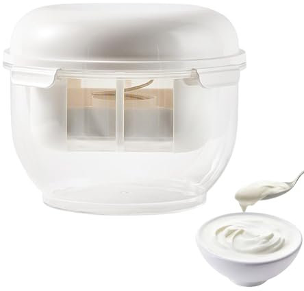 Joghurt Maker Maschine, Joghurt Käsemacher, Siebbehälter mit transparentem Deckel, Filter, Maker Sieb, Feinmaschiges Design für Käseherstellung Joghurt
