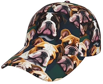501 Baseball Cap Süße Englische Bulldogge Golf Caps Verstellbare Baseballmütze Casual Baseballkappe Für Außenbereich Reisen Running