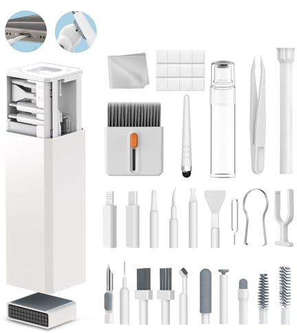 Kit de limpieza para iPhone, limpiador multiherramienta y kit de reparación para AirPods y AirPods Pro, limpiador de teléfono para iPhone, iPad, altavoces, incluye herramienta de extracción de tarjeta