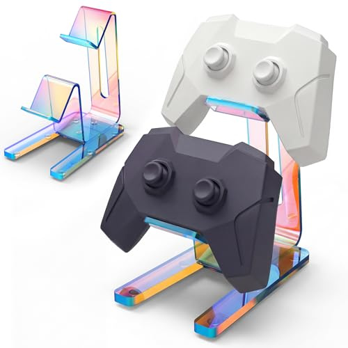 NiHome Iridescent Acrylic Game Controller Stand for Xbox PS Switch Controllers, Durable Acrylic Construction Secure Controller Display, Versatile Holder for Gamers’ Rooms Desks and Living Spaces