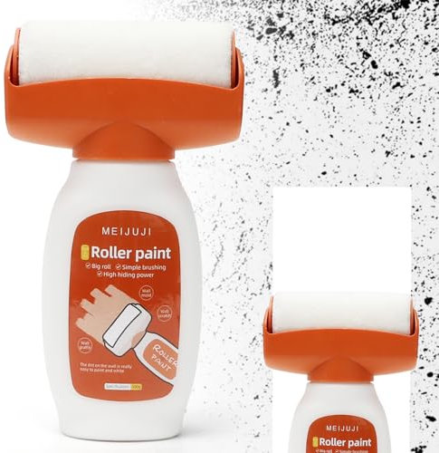 MIUUIPI Rodillo de Pintura Blanca 2 en 1 para Reparación de Pared con Pasta de 500g - Ideal para Arañazos, Graffiti, Manchas y Grietas