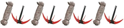Milisten 4 Ensembles Couteau d'ancrage Aquatique avec Crochet d'ancrage Aquatique en Boucle Désherbant Portatif Râteau D'étang Coupe-Herbe Portable Désherbeur en INOX Acier Inoxydable