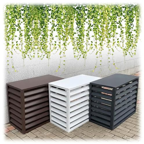 Fenster Klimaanlagen Abdeckung Heizkörper Abdeckung Aluminium Dekorativer Bildschirm Der Klimaanlage Schutzgitter Sichtschutzzaun Blumentopf Regal Jalousien Design(Grau,110 * 80 * 60cm)