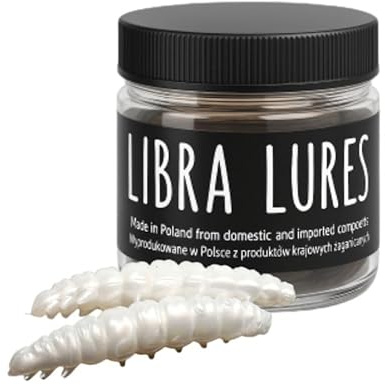 Libra Lures Larva 45mm | Forellenköder Supersoft | Inhalt: 8 Stück | Aroma: Knoblauch | Farbe: 004 / Silver Pearl