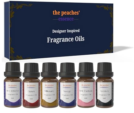 Designer Inspired Fragrance Oil Set | Alien Ambience, Avento's, Savege, Millionaire, Opiam, Belle Fantasia | 6x10ml | Perfect for Diffusers, Reed Diffusers, Oil Burners, Air Fresheners, Bath Bombs