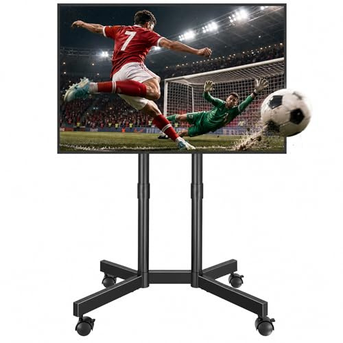 BONTEC TV Ständer Rollbar für 32-70 Zoll Fernseher, bis zu 50 kg, Schwarz