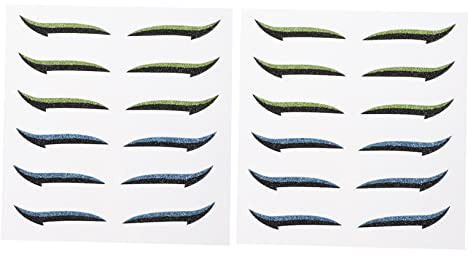 BESTYASH 12 Paar Wiederverwendbare Wasserfeste Eyeliner Aufkleber für Doppeltes Augenlid aus Kunststoff Langanhaltendes Styling Geeignet für Drinnen und Draußen