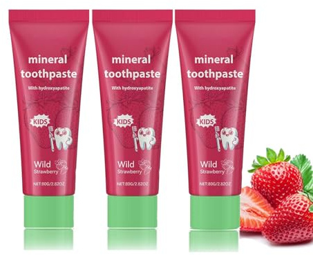Natural Probiotic Hydroxylapatit Zahnpasta für Kids, Kinder Hydroxyapatite Toothpaste Mit Fruchtiger Erdbeere, Geeignet füR Erwachsene & Kinder Hilft Bei Empfindlichen ZäHnen (3)