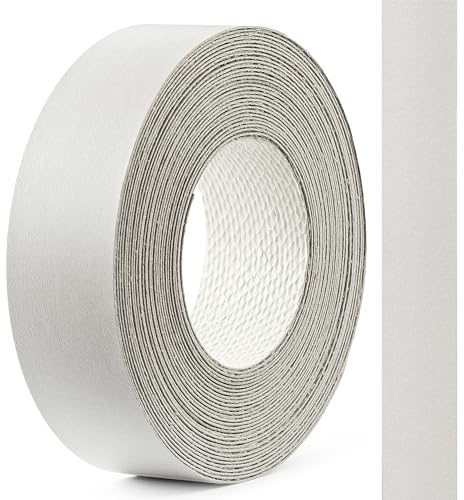 FOLDECOR White Gloss Hotmelt Melamine Edge Banding Tape 21mm x 5m, Iron on Edge Trim Strip for Furniture, Cabinets, Shelves & Panels, Easy to Apply & Cut