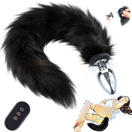 Fuchsschwanz Analplug, Analplug# für Frauen Männer mit Vibration Fernbedienung, Edelstahl Anal Plugs Butt Plug für den Mann Analvibratoren für Frau Buttplug Anfänger Anal Toys Sexspielzeug Butplug