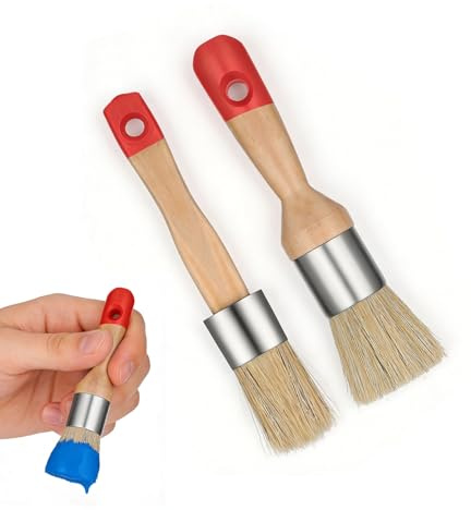 2 Pcs Wax and Chalk Paint Brush,Chalk Paint Brushes | Natural Bristle Chalk Paint for Painting Home Decor DIY Art Crafts
