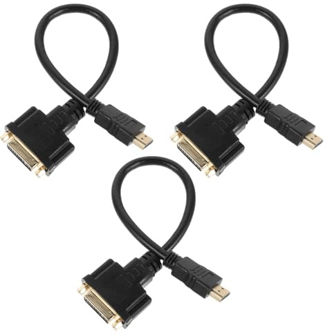 LOLIPPYY Lot de 3 Adaptateurs Vidéo HD Dvi Mâle vers Dvi Femelle Bidirectionnels pour Moniteur TV et Ordinateur Portable Câble Convertisseur Haute Définition Compatible Divertissement et