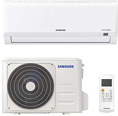 Samsung AR30 Malibu, Climatizzatore Monosplit in pompa di calore, 12000 BTU, GAS R32, AR12TXHQBWKNEU+AR12TXHQBWKXEU, [Classe di efficienza energetica A++/A] (Ricondizionato)
