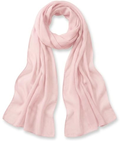 TigerTie Damen Chiffon Schal Halstuch – Luftig und angenehm zu tragen – 160 x 36 cm, rosa zartrosa