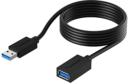 SABRENT Cavo Prolunga USB 3.2 Gen1 (1,8m) Maschio a Femmina, Cavo Estensione USB Trasferimento Dati e Ricarica per Hub & Chiavetta USB, Disco Rigido Esterno, Tastiera Mouse Stampante, Nero (CB-3060)