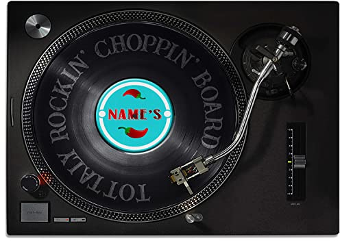 Personalised Tech Vinyl Record Chopping Board Custom Glass Worktop Saver Cutting Kitchen Surface Protector - 30 x 40cm Birthday Gift ST781