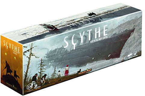 Feuerland Spiele 12 - Scythe Kolosse der Lüfte | 2. Erweiterung zu Scythe, Luftsschiffe mit neuen Bewegungsmöglichkeiten, neue Endbedingungen, modular nutzbar
