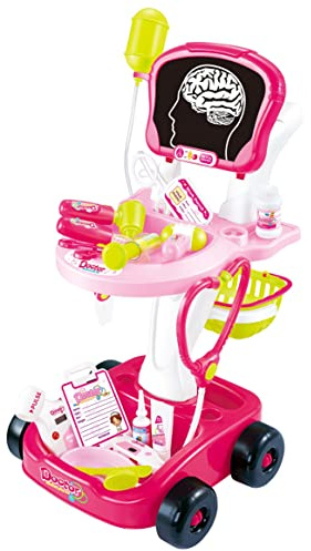 Rose pour Enfants Médecins Et Infirmières Set Médical Set de Jeux Chariot Jeux De Rôle 660-43