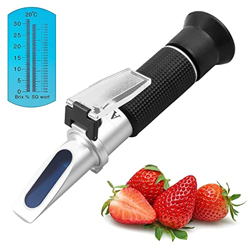 AUTOUTLET 0~32% Brix Wort Specific Gravity Refractometer Fruit Juice Beer Wine Sugar Test