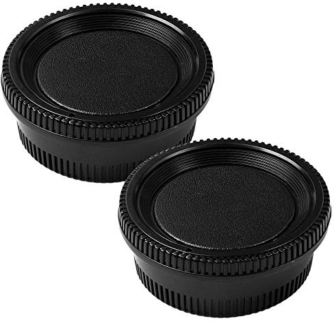 Fotover Camera Body Cap and Lens Rear Cap Cover Replacement Set for All Nikon DSLR Cameras D850 D810 D750 D7200 D610 D7100 D5300 D7000 D800 D5 D7500,2 Sets