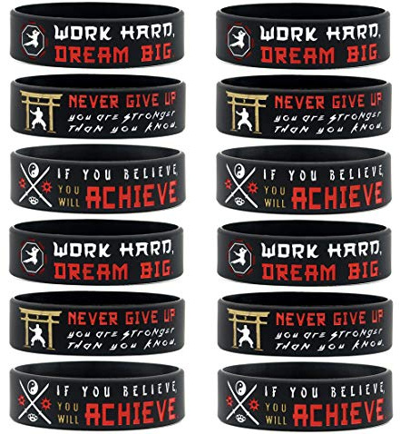 Inkstone Martial Arts Wristbands with Motivational Quotes Karate Ninja Theme Party Favors