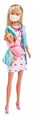 Simba 105733493 Steffi Love Baby Doctor Poupée pédiatrique avec Masque Facial et Nombreux Accessoires Multicolore