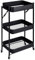 T-LoVendo - Carro o Carrito Plegable con Ruedas Auxiliar Cocina o baño. Metálico Ahorra Espacio, Estrecho. 3 Cajones, Multiusos. Negro
