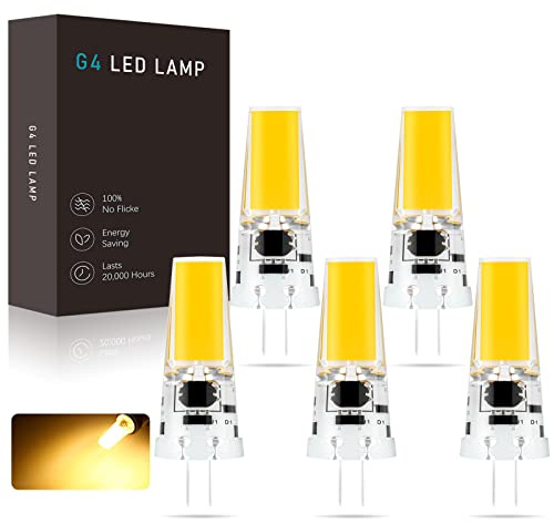 BVCL G4 LED Lampen, AC/DC 12-24V 5W G4 LED Birnen Warmweiß 3000K 450LM, Ersatz für 40W 50W Halogenlampen, Dimmbar Kein Flackern, 5er Pack